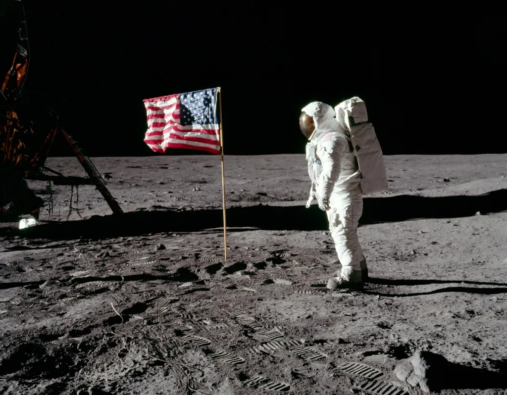 Buzz Aldrin on the Moon during Apollo 11, 1969