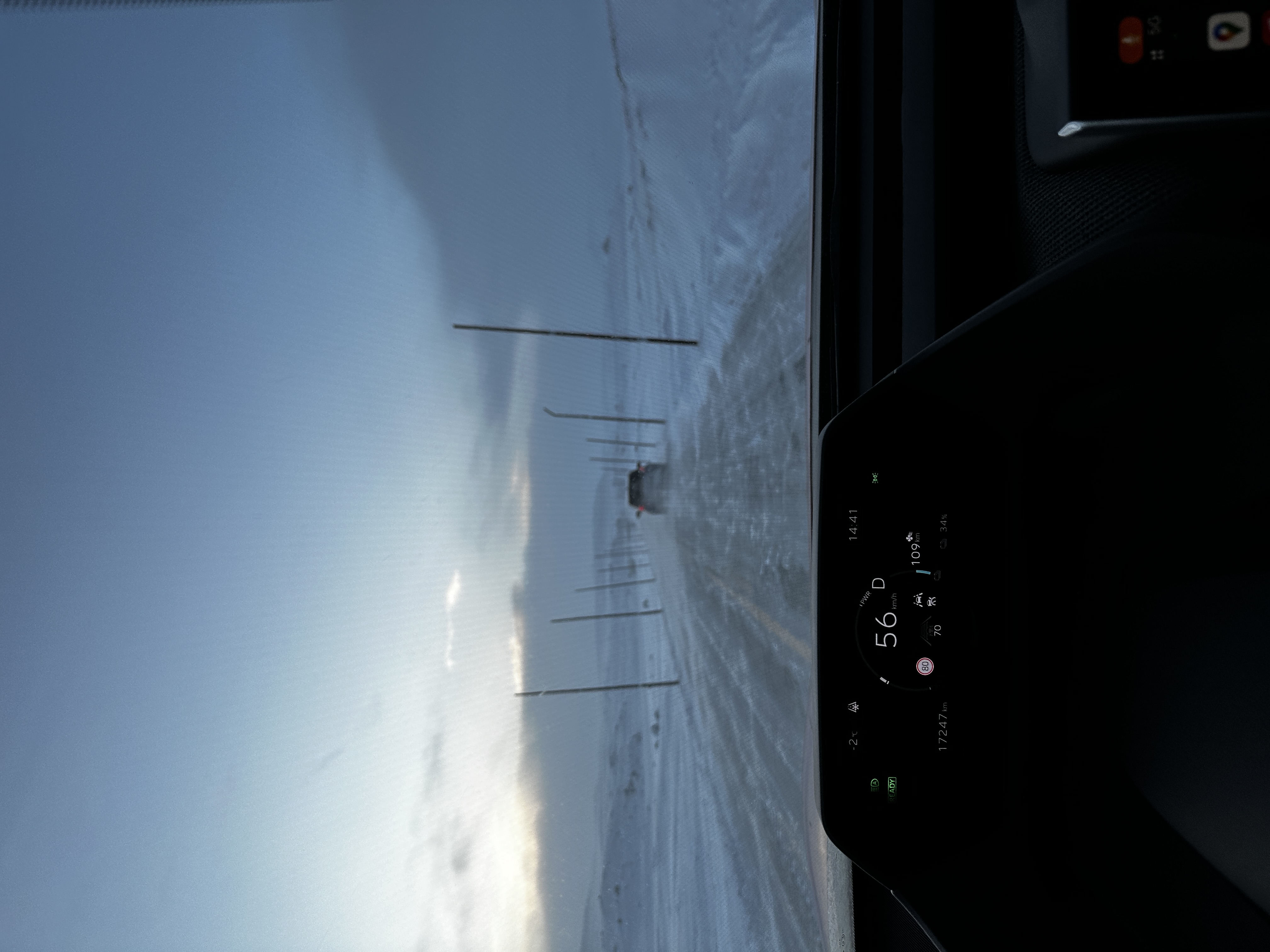 Snowy road through Norwegian winter