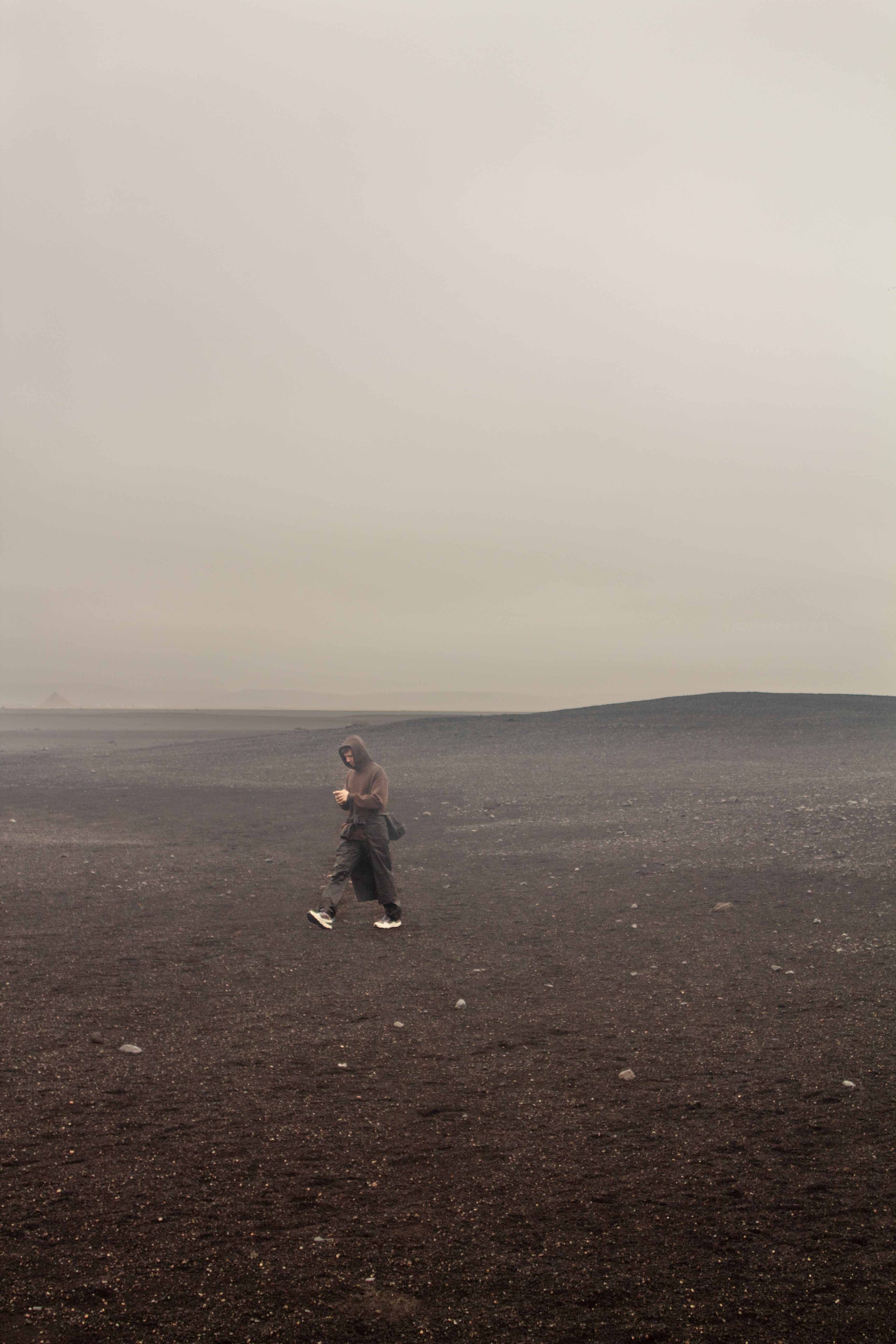 Walking on volcanic sand